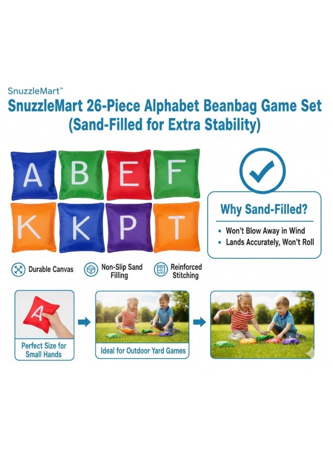 SnuzzleMart 26-Piece Alphabet Beanbag Game Set - Educational Tossing Toy for Outdoor Yard Games, Garden Parties, and Early Learning - Image 2